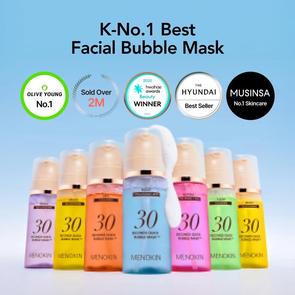 MENOKIN 30 Sekunden Quick Bubble Mask [MOIST] – Hyaluronsäure-Mikrobläschen, 8 Typen für 96% Feuchtigkeitsverbesserung, intensive Hydratation, Niacinamid, koreanische Hautpflege, 70 Anwendungen, 95 ml