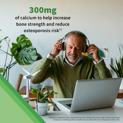 Garden of Life Vitamin Code Calcium Magnesium Gummis mit D3 & K2 – Unterstützt Knochengesundheit & Knochenstärke + Präbiotika & Probiotika für die Verdauung, Nicht-GVO, Glutenfrei, 60 Himbeer-Gummis