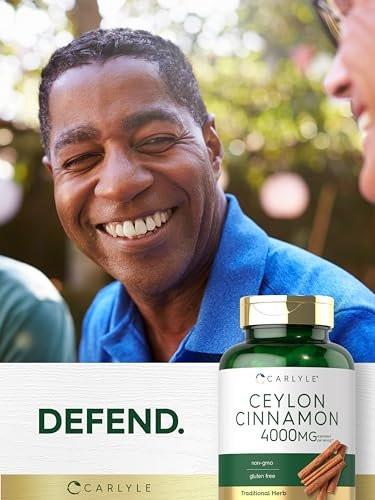 Carlyle Ceylon-Zimt Kapseln | 120 Stück | Nicht-GVO & Glutenfrei Nahrungsergänzungsmittel