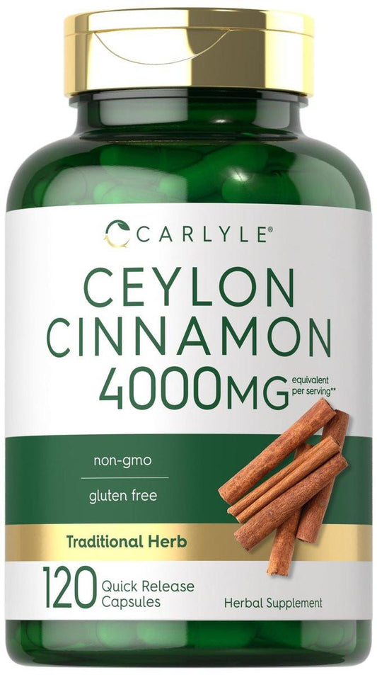 Carlyle Ceylon-Zimt Kapseln | 120 Stück | Nicht-GVO & Glutenfrei Nahrungsergänzungsmittel