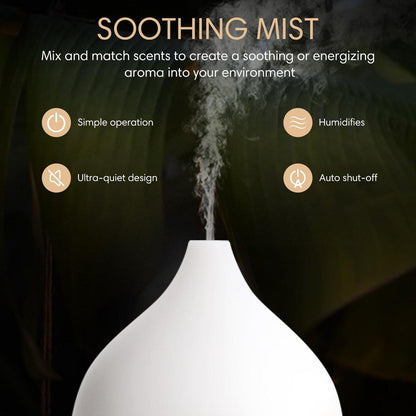SALKING 100ml Ultraschall Aromatherapie Diffuser – Auto-Abschaltung, Kaltnebel-Lufterfrischer mit warmweißem Licht für Büro & Zuhause