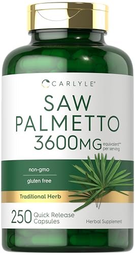 Carlyle Sägepalme für Männer und Frauen | 250 Kapseln | Kräuterextrakt Nahrungsergänzung | Serenoa Repens | Non-GMO und Glutenfrei