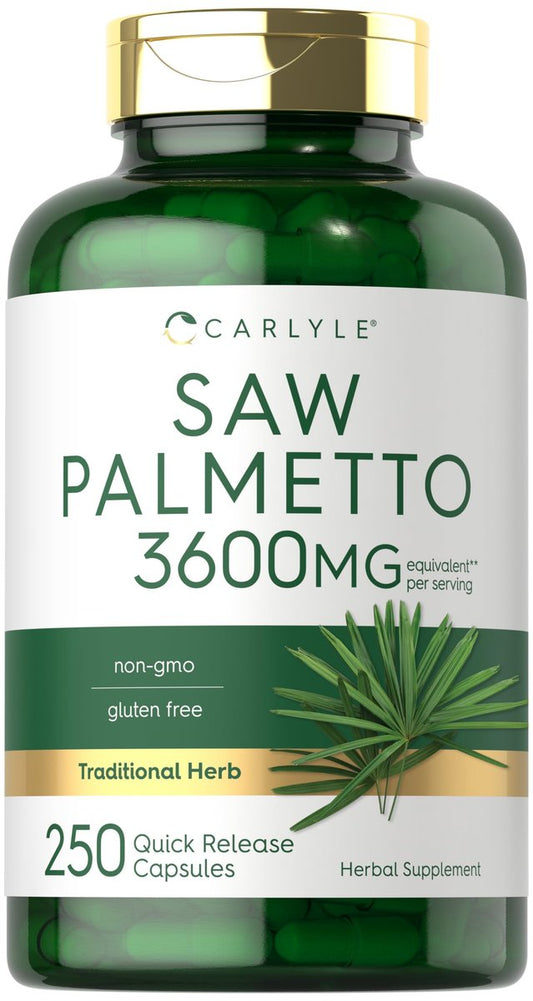 Carlyle Sägepalme für Männer und Frauen | 250 Kapseln | Kräuterextrakt Nahrungsergänzung | Serenoa Repens | Non-GMO und Glutenfrei