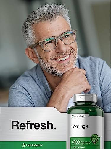 Horbäach Moringa Oleifera | 300 Kapseln | Vollwertiges grünes Superfood | Nicht-GMO und glutenfreie Extrakt-Formel