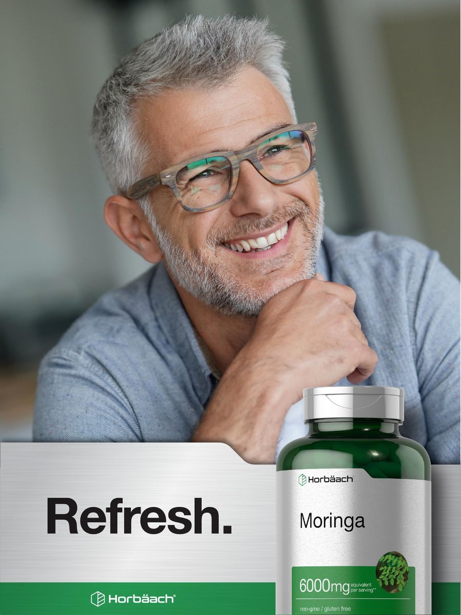 Horbäach Moringa Oleifera | 300 Kapseln | Vollwertiges grünes Superfood | Nicht-GMO und glutenfreie Extrakt-Formel