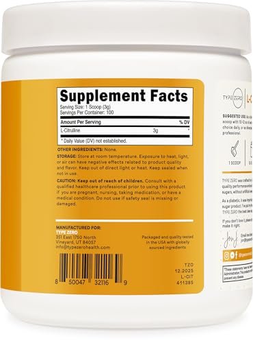Type Zero L-Citrullin Base Pulver, 3.000 mg pro Portion - 100 Portionen