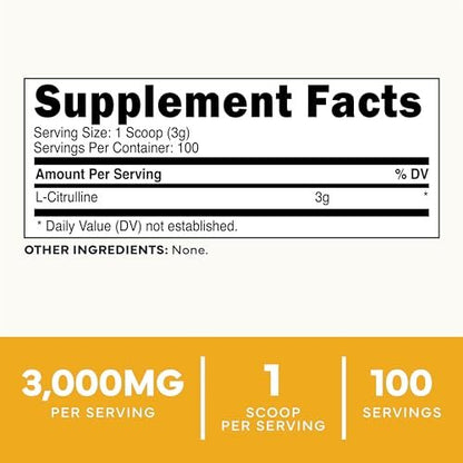 Type Zero L-Citrullin Base Pulver, 3.000 mg pro Portion - 100 Portionen