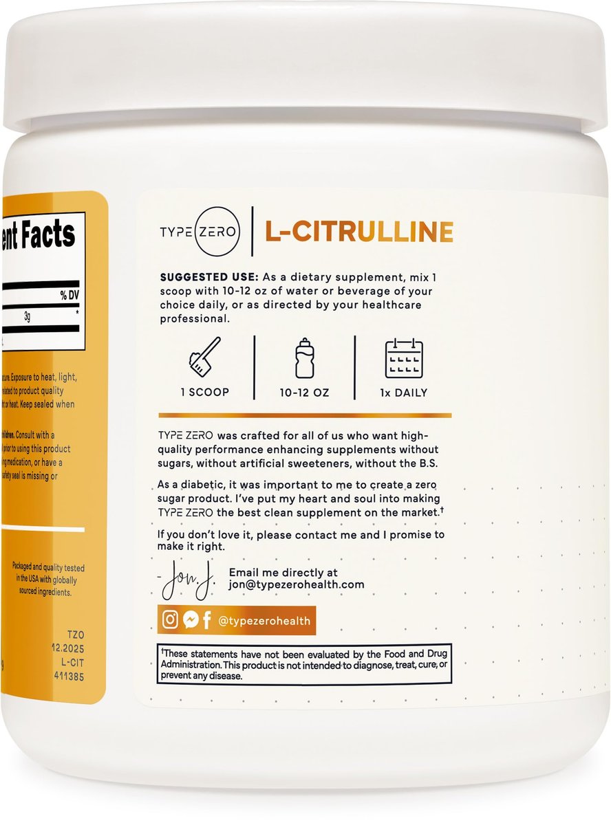 Type Zero L-Citrullin Base Pulver, 3.000 mg pro Portion - 100 Portionen