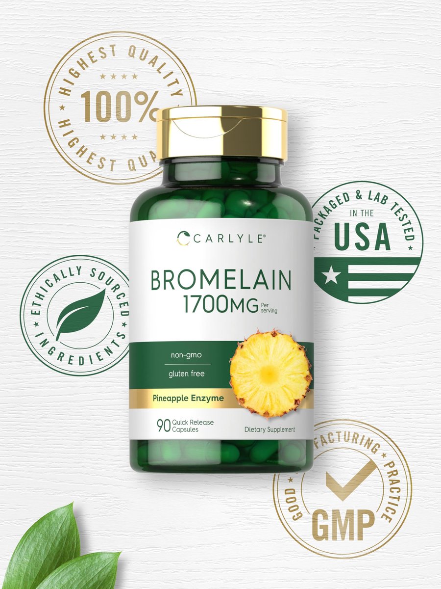 Carlyle Bromelain 1700 mg | 90 Kapseln | Ananas-Enzym-Präparat | Non-GMO und Glutenfrei
