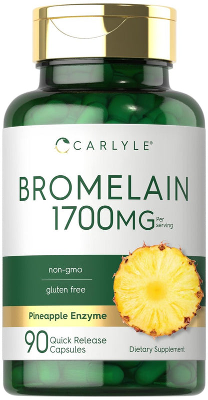 Carlyle Bromelain 1700 mg | 90 Kapseln | Ananas-Enzym-Präparat | Non-GMO und Glutenfrei