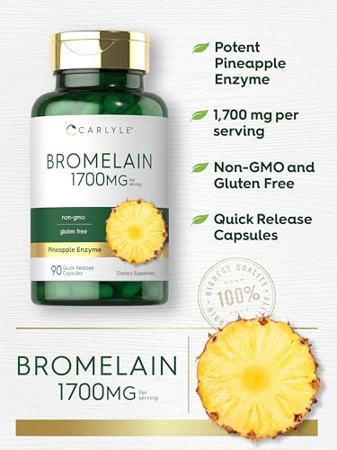 Carlyle Bromelain 1700 mg | 90 Kapseln | Ananas-Enzym-Präparat | Non-GMO und Glutenfrei