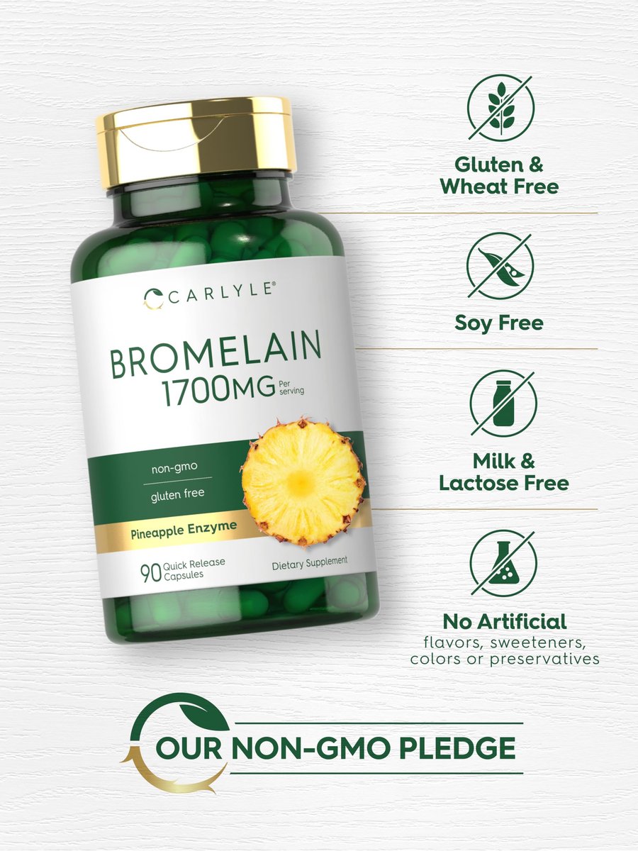 Carlyle Bromelain 1700 mg | 90 Kapseln | Ananas-Enzym-Präparat | Non-GMO und Glutenfrei