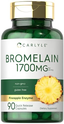 Carlyle Bromelain 1700 mg | 90 Kapseln | Ananas-Enzym-Präparat | Non-GMO und Glutenfrei