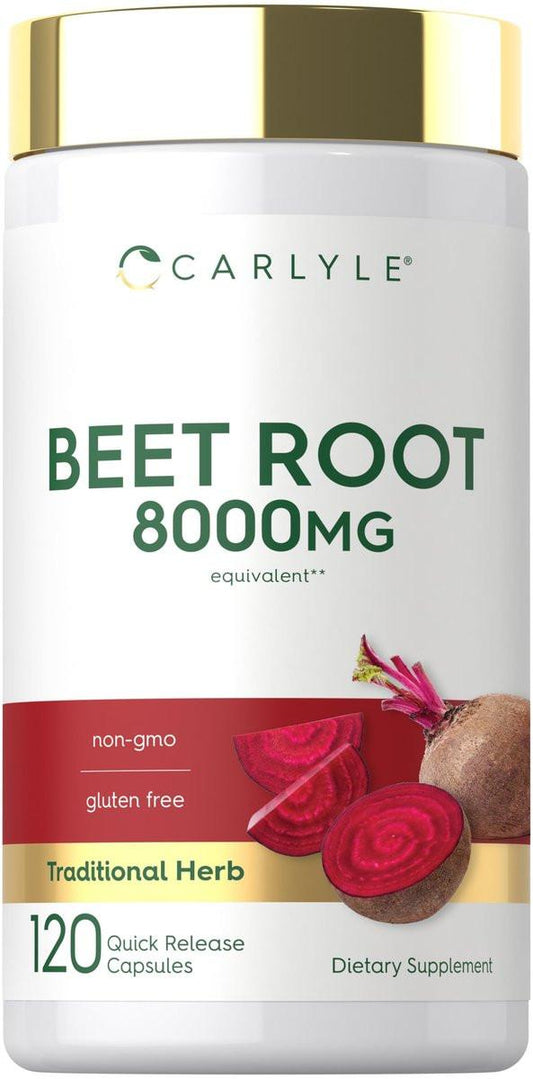 Carlyle Rote Bete Kapseln | 120 Stück | Schnellfreisetzungskapseln | Nahrungsergänzungsmittel, Nicht-GVO & Glutenfrei