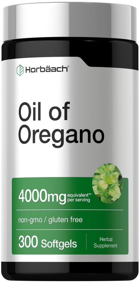 Horbäach Oreganoöl | 300 Weichkapseln | Mit natürlich vorkommendem Carvacrol | Non-GMO & glutenfrei