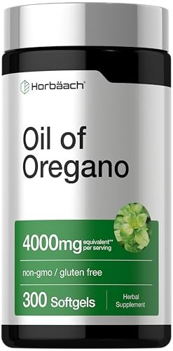 Horbäach Oreganoöl | 300 Weichkapseln | Mit natürlich vorkommendem Carvacrol | Non-GMO & glutenfrei