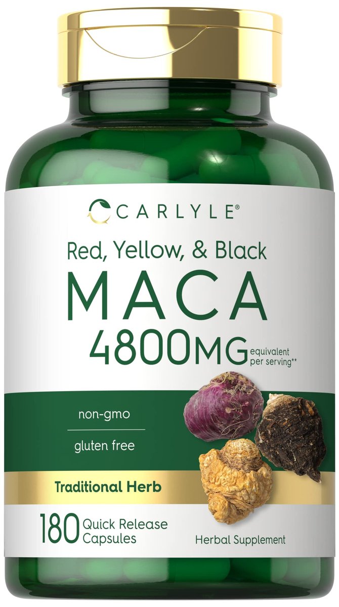 Carlyle Maca-Wurzel Kapseln für Frauen & Männer | 180 Kapseln | Hochpotenter Extrakt | Nicht-GVO & Glutenfrei