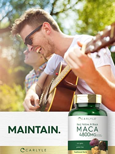 Carlyle Maca-Wurzel Kapseln für Frauen & Männer | 180 Kapseln | Hochpotenter Extrakt | Nicht-GVO & Glutenfrei