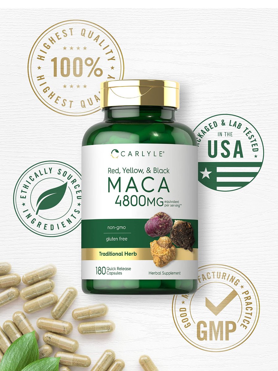 Carlyle Maca-Wurzel Kapseln für Frauen & Männer | 180 Kapseln | Hochpotenter Extrakt | Nicht-GVO & Glutenfrei