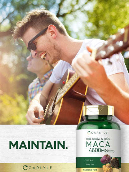 Carlyle Maca-Wurzel Kapseln für Frauen & Männer | 180 Kapseln | Hochpotenter Extrakt | Nicht-GVO & Glutenfrei