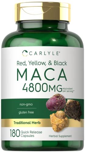 Carlyle Maca-Wurzel Kapseln für Frauen & Männer | 180 Kapseln | Hochpotenter Extrakt | Nicht-GVO & Glutenfrei