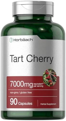 Horbäach Sauerkirschkapseln | 90 Kapseln | Kräuterextrakt Nahrungsergänzungsmittel | Non-GMO und Glutenfrei
