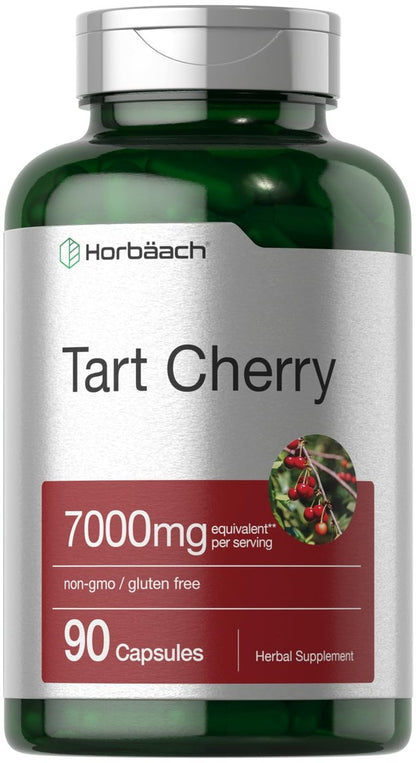 Horbäach Sauerkirschkapseln | 90 Kapseln | Kräuterextrakt Nahrungsergänzungsmittel | Non-GMO und Glutenfrei