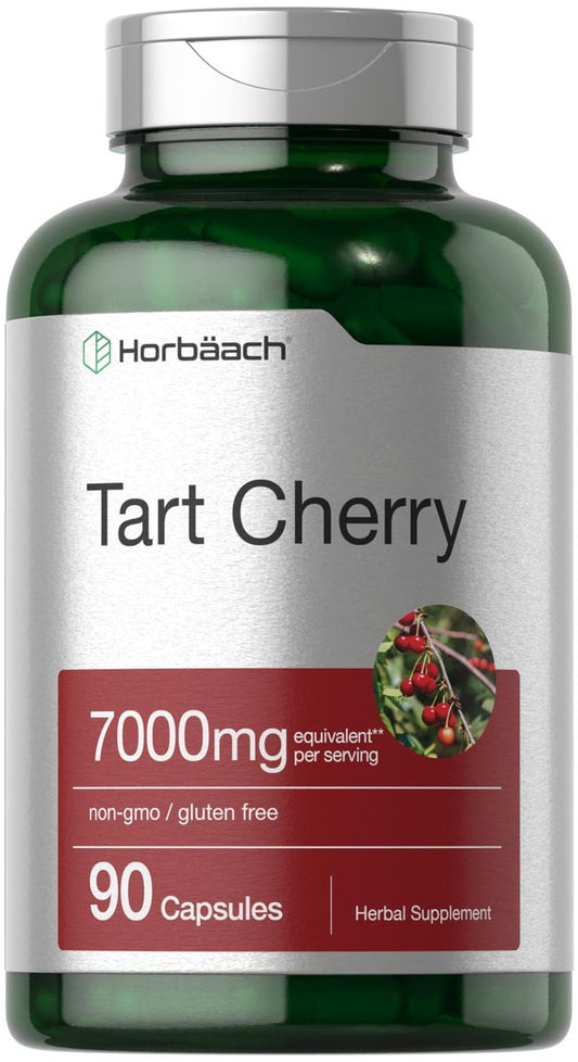 Horbäach Sauerkirschkapseln | 90 Kapseln | Kräuterextrakt Nahrungsergänzungsmittel | Non-GMO und Glutenfrei