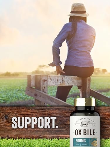 Carlyle Ox Galle Supplement 500 mg | 60 Kapseln | Verdauungsenzyme | Non-GMO & Glutenfrei | von Herbage Farmstead