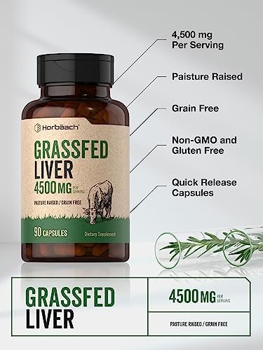 Horbäach Rinderleber Kapseln | 4500 mg | 90 Kapseln | Getrocknet, Weidehaltung, Getreidefrei, Ohne Gentechnik