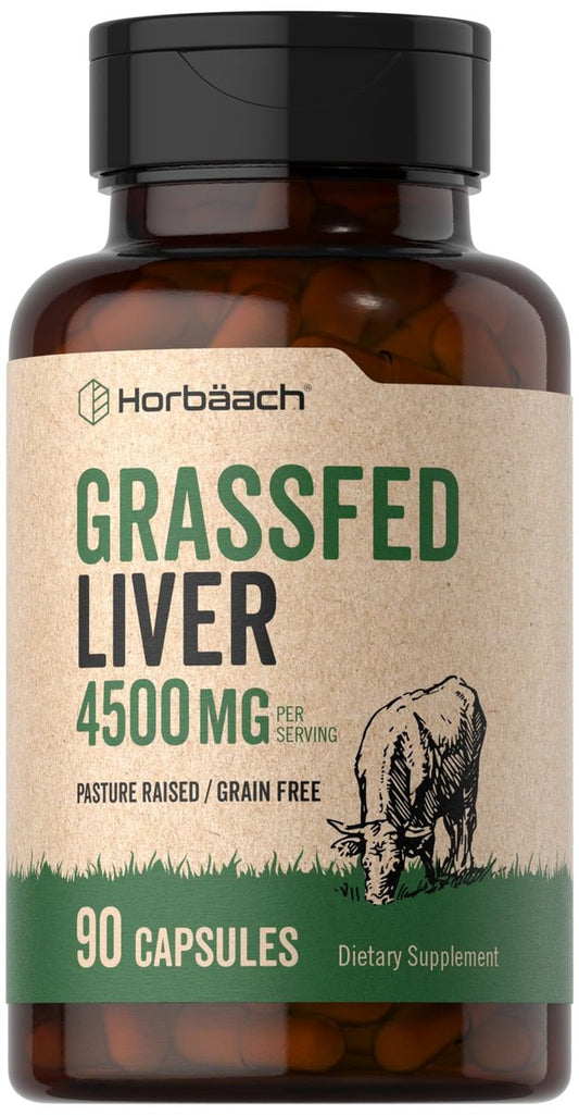 Horbäach Rinderleber Kapseln | 4500 mg | 90 Kapseln | Getrocknet, Weidehaltung, Getreidefrei, Ohne Gentechnik