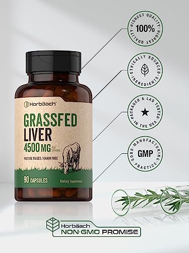 Horbäach Rinderleber Kapseln | 4500 mg | 90 Kapseln | Getrocknet, Weidehaltung, Getreidefrei, Ohne Gentechnik