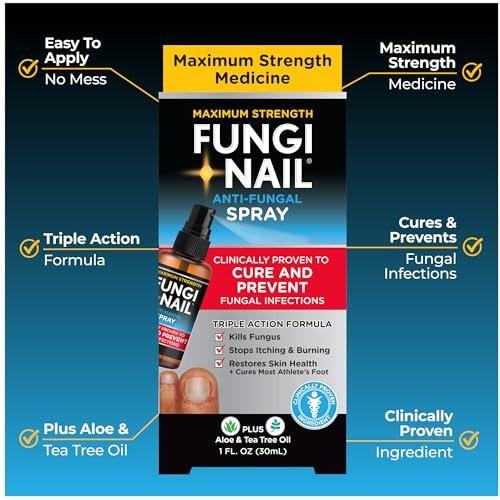 Fungi-Nail Anti-Fungal Fußspray – Tötet Pilze, die zu Nagel- und Fußpilz führen können, mit Tolnaftat & klinisch erwiesen – 30 ml