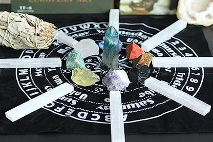 XIANNVXI 4 Zoll Selenit Kristall Sticks 6 Stück - Heilsteine für Reiki, Energiearbeit, Schutz und Reinigung - Zubehör für Altar und Hexerei