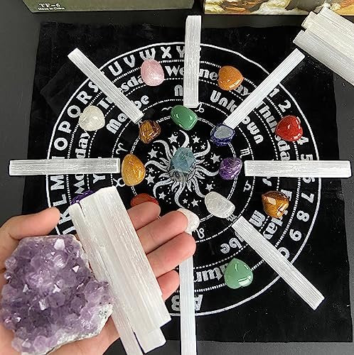 XIANNVXI 4 Zoll Selenit Kristall Sticks 6 Stück - Heilsteine für Reiki, Energiearbeit, Schutz und Reinigung - Zubehör für Altar und Hexerei