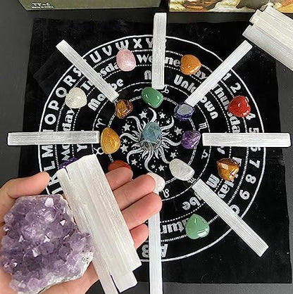XIANNVXI 4 Zoll Selenit Kristall Sticks 6 Stück - Heilsteine für Reiki, Energiearbeit, Schutz und Reinigung - Zubehör für Altar und Hexerei