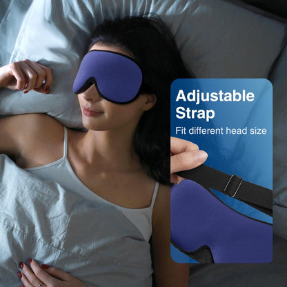 YFONG Gewichtete Schlafmaske – 3D Augenmaske für Damen und Herren, Lichtblockierend, Druckentlastung, 4,2 Unzen/120g, mit verstellbarem Riemen, für Reisen, Nickerchen, Yoga, Blau