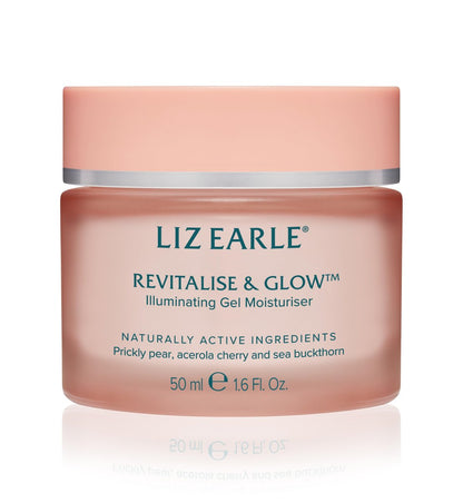 Liz Earle Revitalize & Glow Illuminating Gel Moisturizer – Aufhellende Vitamin C Gesichtscreme & Porenverfeinerer – Angereichert mit Acerolakirsche zur sanften Hautpeeling und Feuchtigkeitsboost (50 ml)