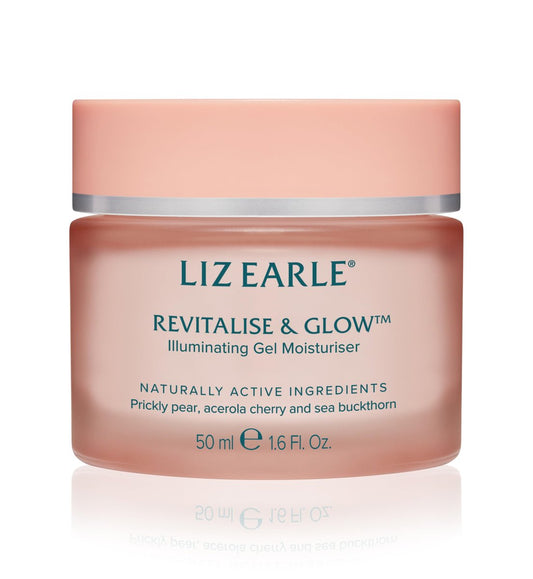 Liz Earle Revitalize & Glow Illuminating Gel Moisturizer – Aufhellende Vitamin C Gesichtscreme & Porenverfeinerer – Angereichert mit Acerolakirsche zur sanften Hautpeeling und Feuchtigkeitsboost (50 ml)