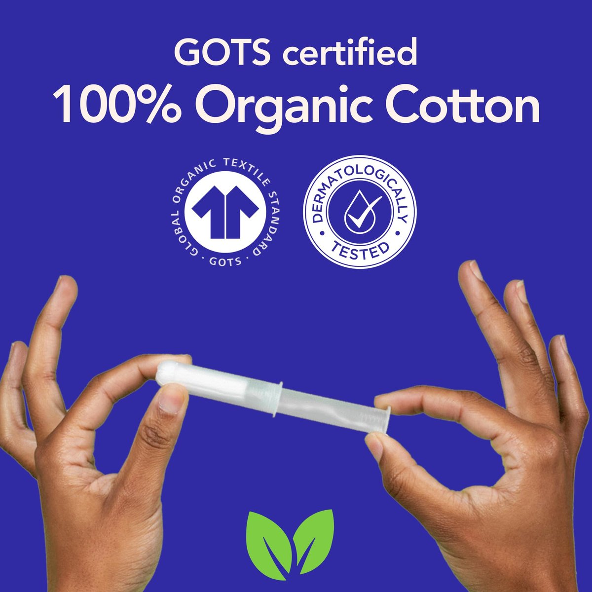 Marlow 100% Bio-Baumwoll-Tampons mit Easy-Glide-Technologie und kompaktem, pflanzlichem Applikator – BPA-frei, chlorfrei, toxin- und parfümfrei, hypoallergen, dermatologisch getestet, Super, 18 Stück