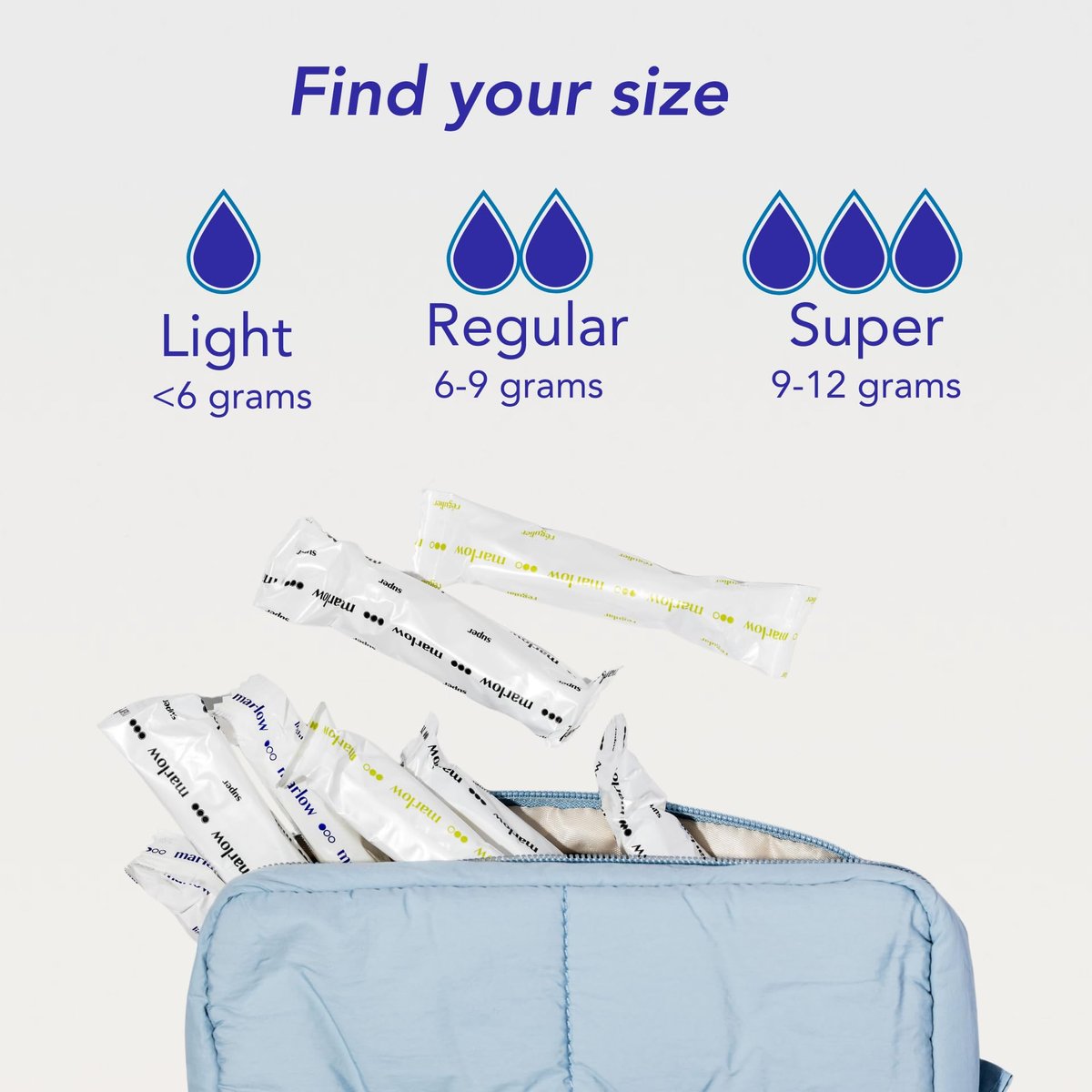 Marlow 100% Bio-Baumwoll-Tampons mit Easy-Glide-Technologie und kompaktem, pflanzlichem Applikator – BPA-frei, chlorfrei, toxin- und parfümfrei, hypoallergen, dermatologisch getestet, Super, 18 Stück