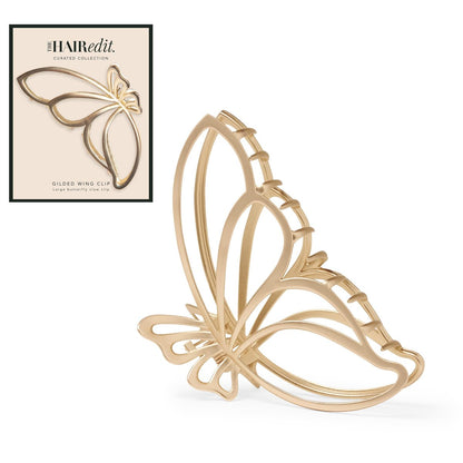 The Hair Edit Gilded Wing Clip – Großer, eleganter goldener Haarclip für Frauen, Haaraccessoire für Styling & Alltag, Clip für mittleres, dickes oder lockiges Haar, ideales Geschenk für Frauen, perfekt für Hochsteckfrisuren
