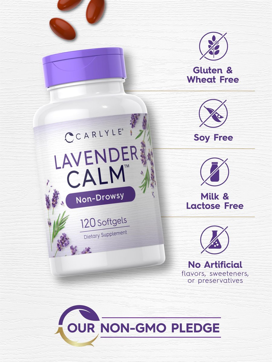 Carlyle Lavendel Kapseln | 80 mg | 120 Weichkapseln | Beruhigende & nicht müde machende Formel | Nicht-GVO & glutenfrei