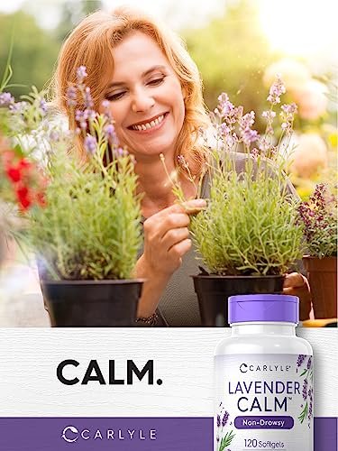 Carlyle Lavendel Kapseln | 80 mg | 120 Weichkapseln | Beruhigende & nicht müde machende Formel | Nicht-GVO & glutenfrei