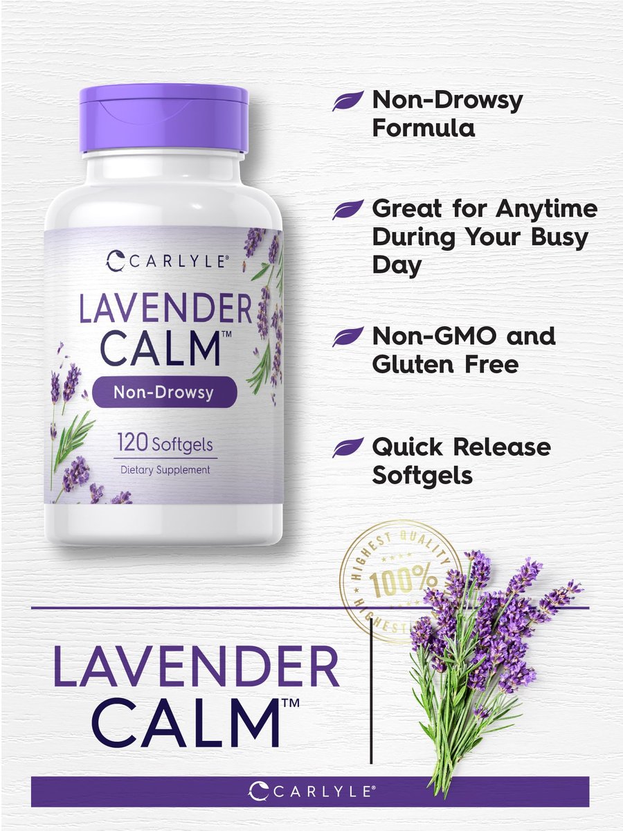 Carlyle Lavendel Kapseln | 80 mg | 120 Weichkapseln | Beruhigende & nicht müde machende Formel | Nicht-GVO & glutenfrei