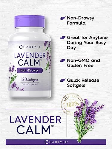 Carlyle Lavendel Kapseln | 80 mg | 120 Weichkapseln | Beruhigende & nicht müde machende Formel | Nicht-GVO & glutenfrei