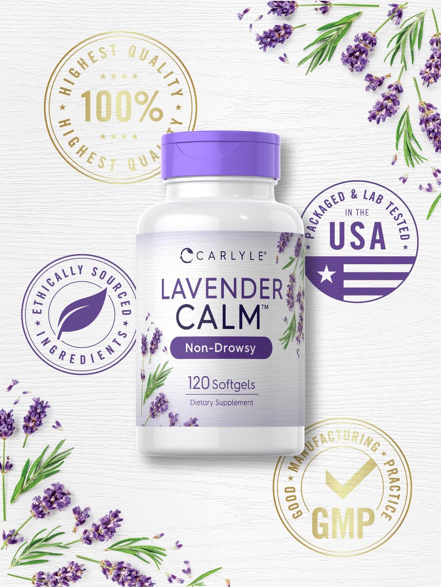 Carlyle Lavendel Kapseln | 80 mg | 120 Weichkapseln | Beruhigende & nicht müde machende Formel | Nicht-GVO & glutenfrei