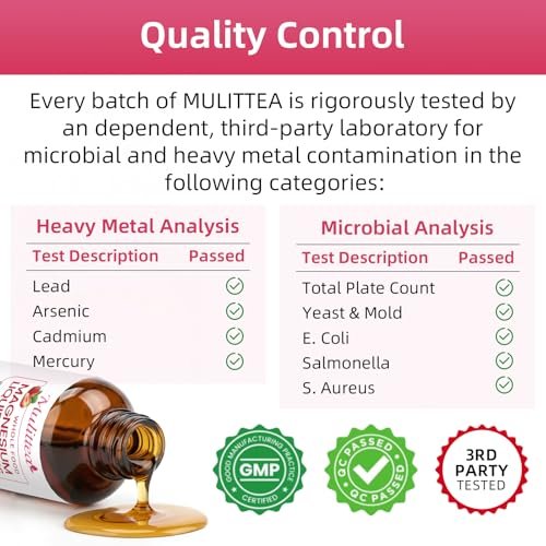 Mulittea Magnesium Glycinat Flüssig – Hochdosiert mit Vollwertnahrung, Vegan, Zuckerfrei, zur Unterstützung von Nerven, Entspannung, Muskeln und Schlaf*
