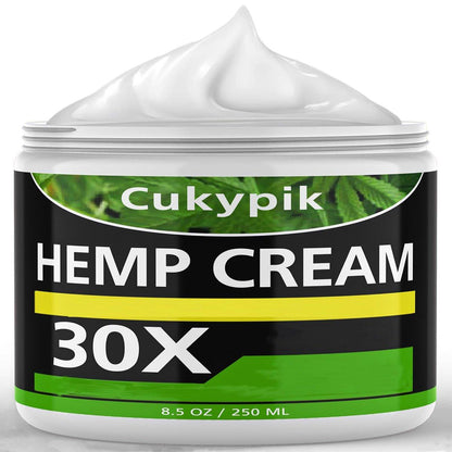 JUYIHEAL Hanfcreme 8,5 Unzen – Natürliche, beruhigende Topikalcreme mit Arnika, MSM, Kurkuma, Menthol und Aloe