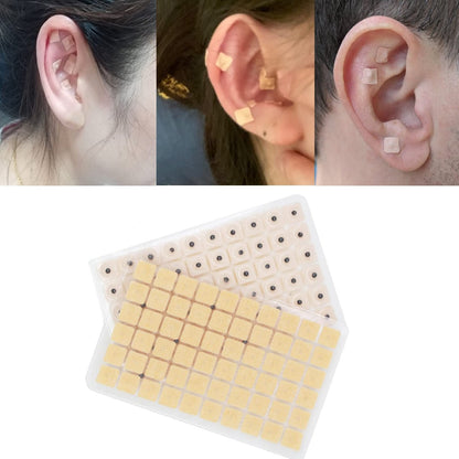 Ear Seeds Auricular Sticker Set – 420-teiliges Akupunktur-Set mit Ohrsamen, Ohrkarte und Pinzette